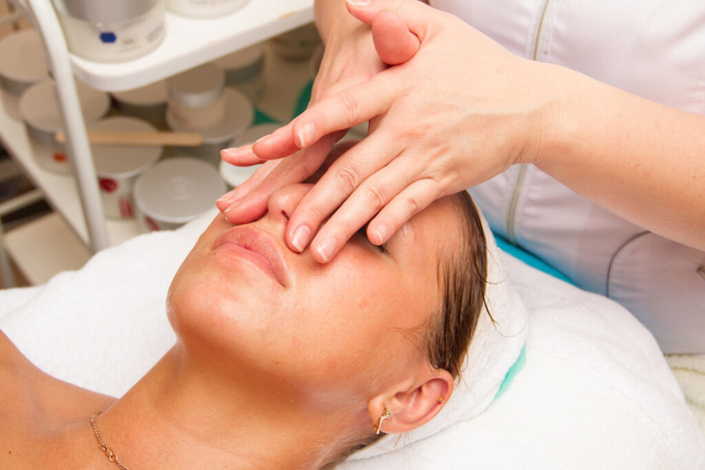 myofascial facial massage session