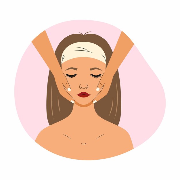 Woman receiving a relaxing myofascial facial massage